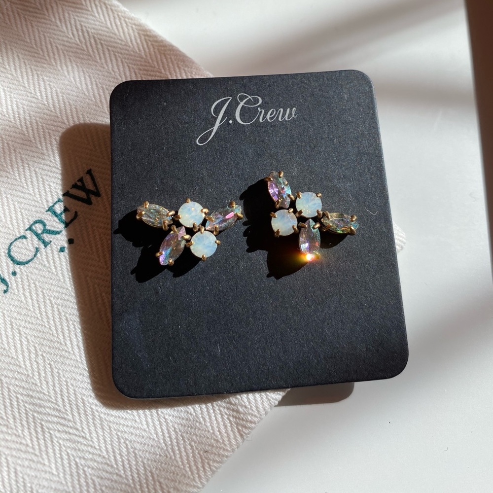 J.Crew Crystal stones and gold earrings. NW/OT